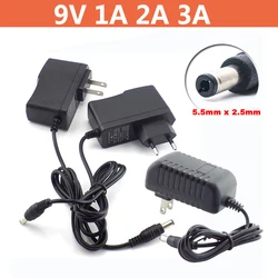 9V 1A 2A 3A  AC DC Adapter Power Supply Unit Converter Transformer For LED Strips Light CCTV Lamp 5.5mm x 2.5mm US EU Plug