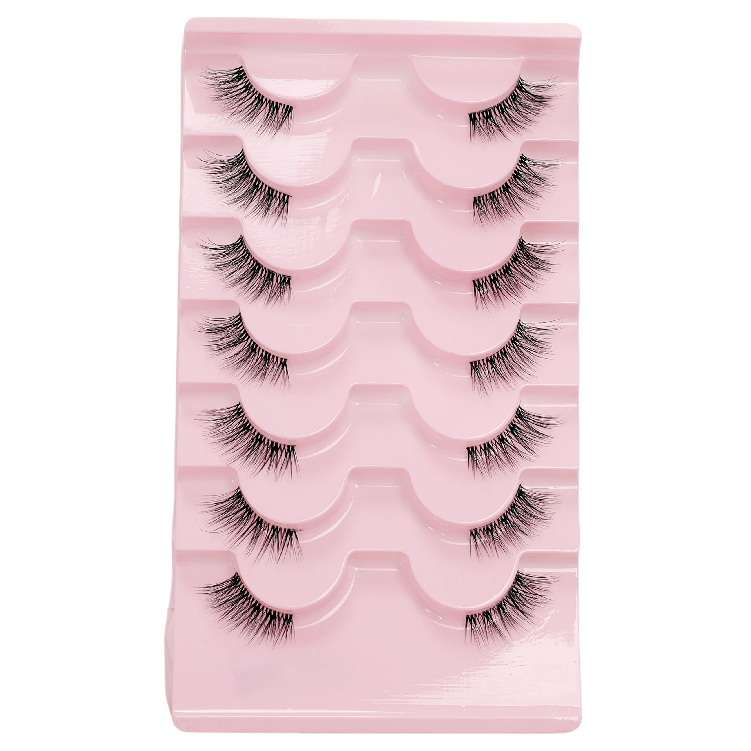 ふわふわつけまつげ 7 組、20mm、厚い密度、軽いまつげ、8D 厚い密度カールつけまつげ