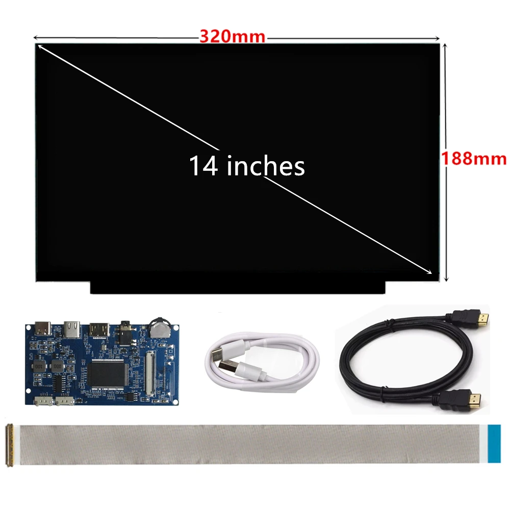 14 inch 2K portable HDMI monitor 2560x1440 QHD LCD screen display controller driver board Kit for Raspberry Pi PC laptop