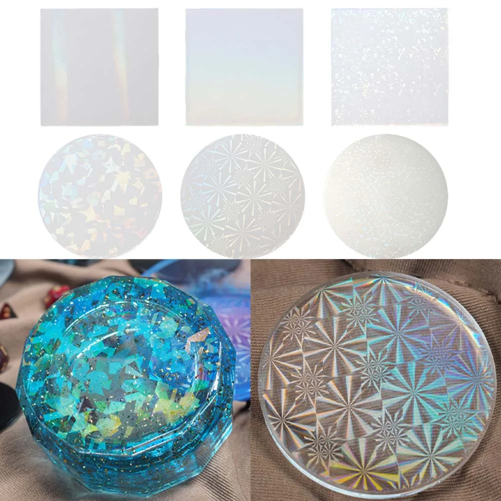 Laser Holographic Flash Transfer Mirror Mould Sheet Filler For DIY Epoxy Resin Silicone Mold Nail Art Accessories Craft Material