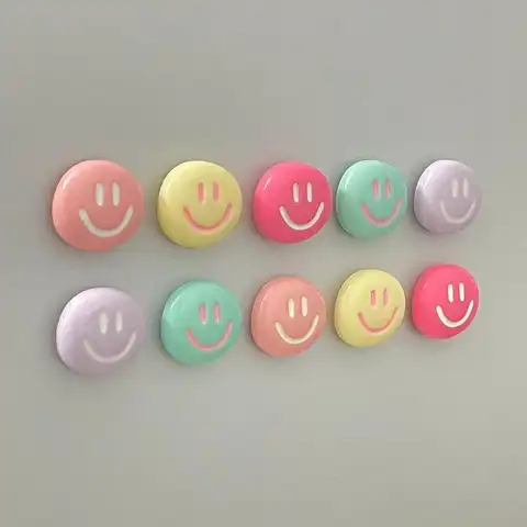 5PCS cartoon smiling face refrigerator magnets, suitable for kitchen and office whiteboards, kitchen decoration, and home decor