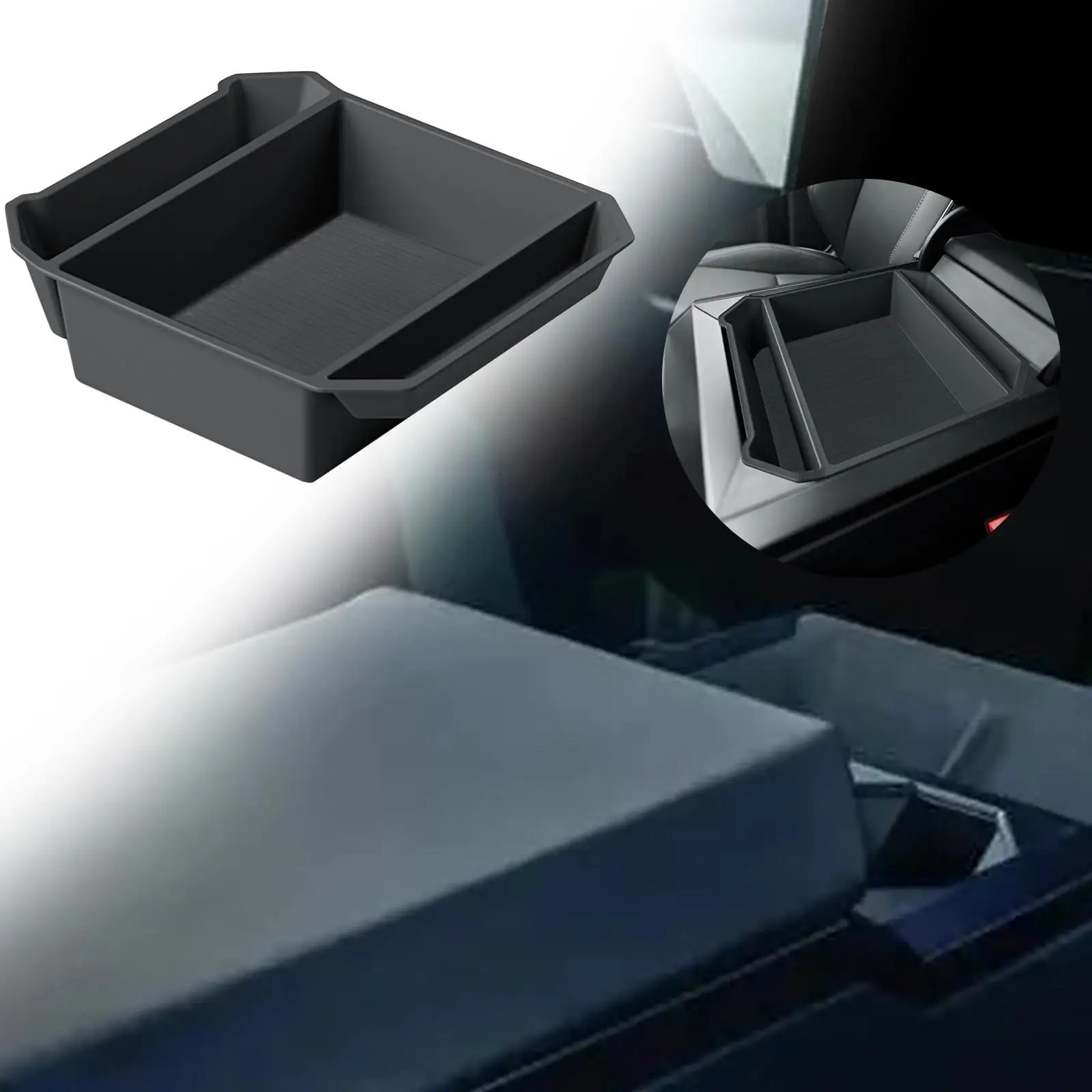 

Органайзер для центральной консоли, лоток из смолы, держатель для автомобильных аксессуаров, подлокотник, ящик для хранения для Tesla Cybertruck