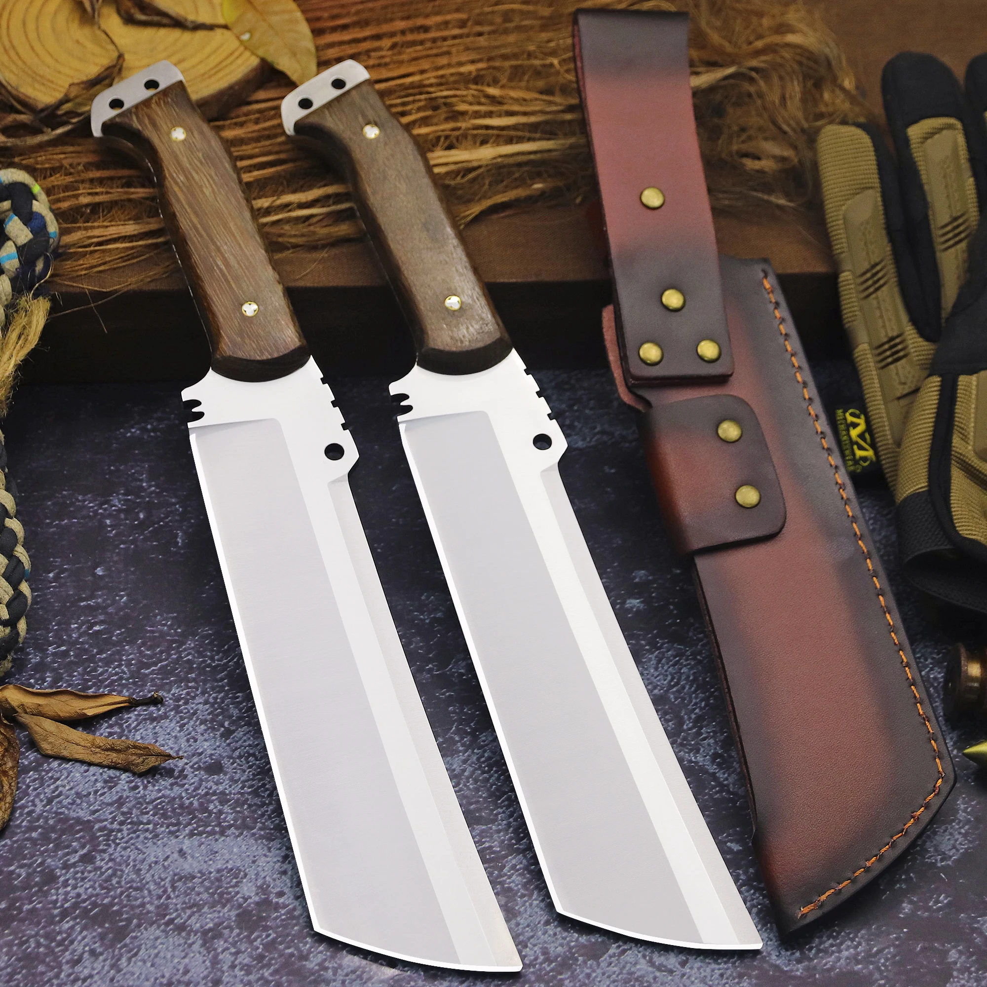 BA-KOR&WPKOPYA co-created the German 6mm DCR53 steel all-Tang multi-purpose knife, kitchen split knife, outdoor kitchen knife