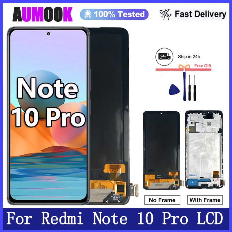 Nueva pantalla AMOLED para Xiaomi Redmi Note 10 Pro, pantalla LCD, digitalizador de pantalla táctil para Redmi Note 10Pro, reemplazo de pantalla LCD