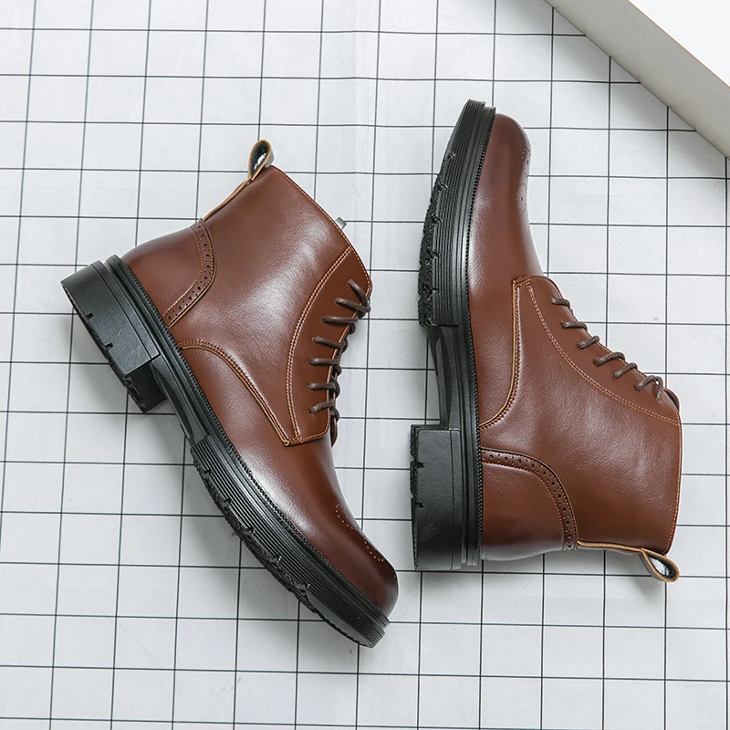 Bottes courtes de style britannique pour hommes, bottes de travail Bullock, version coréenne, nouvelle tendance, automne et hiver 2023