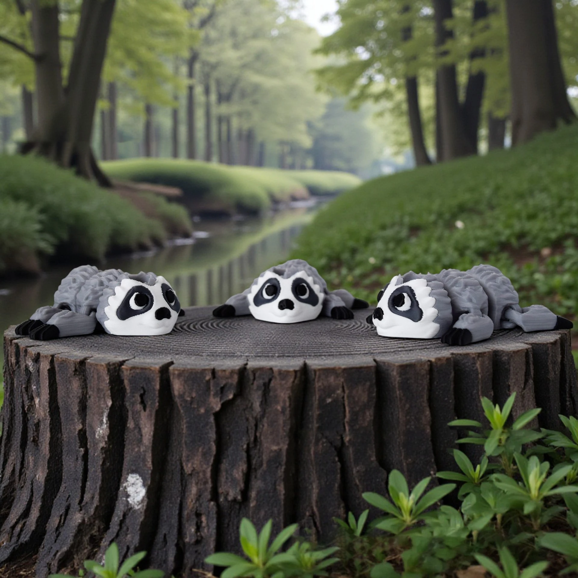 3D Printed Toys Cute Otter / Fox / Bat Straw Decoration Creative Trend Toys Joints Movable Kids Decompression Toy Holiday Gifts