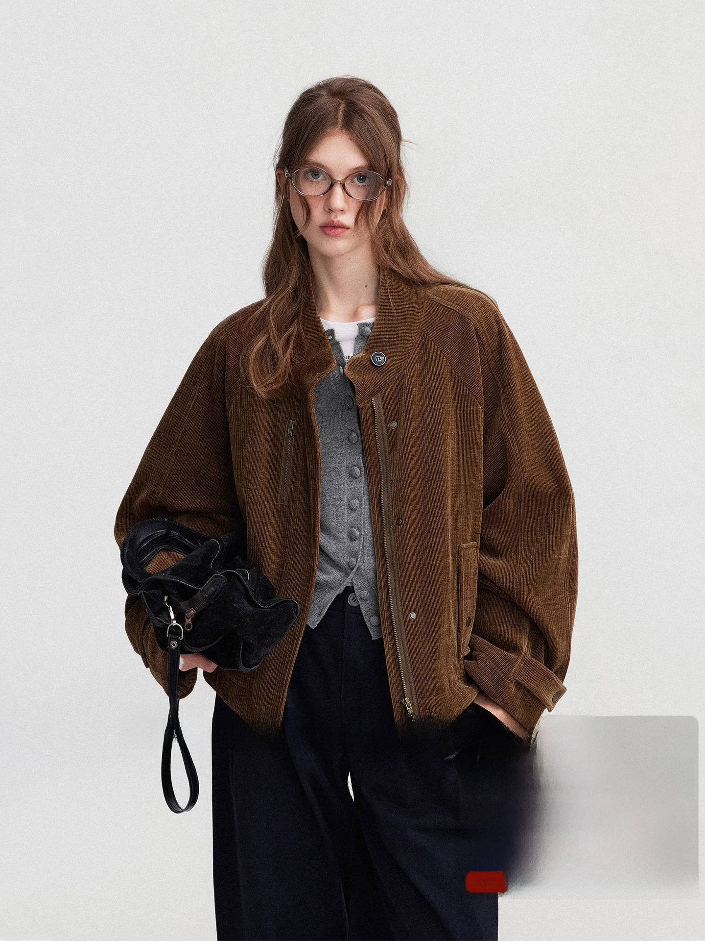 

Женская куртка Lrdic в стиле ретро из вельвета и утолщенного хлопка, с воротником-стойкой, в британском стиле, для повседневной носки, свободного кроя, с длинными рукавами, на молнии