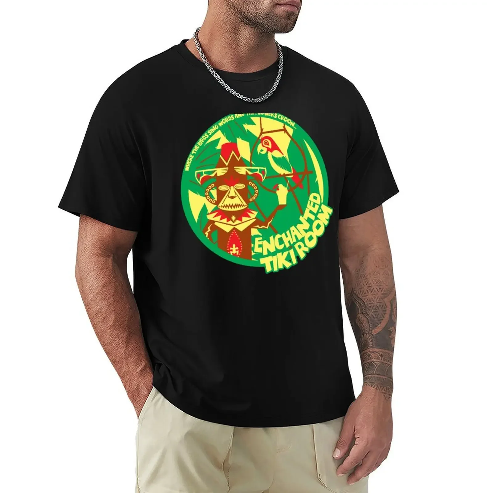 The Enchanted Tiki Room (green, red, yellow) T-Shirt cute clothes vintage graphic tee big and tall t shirts for men