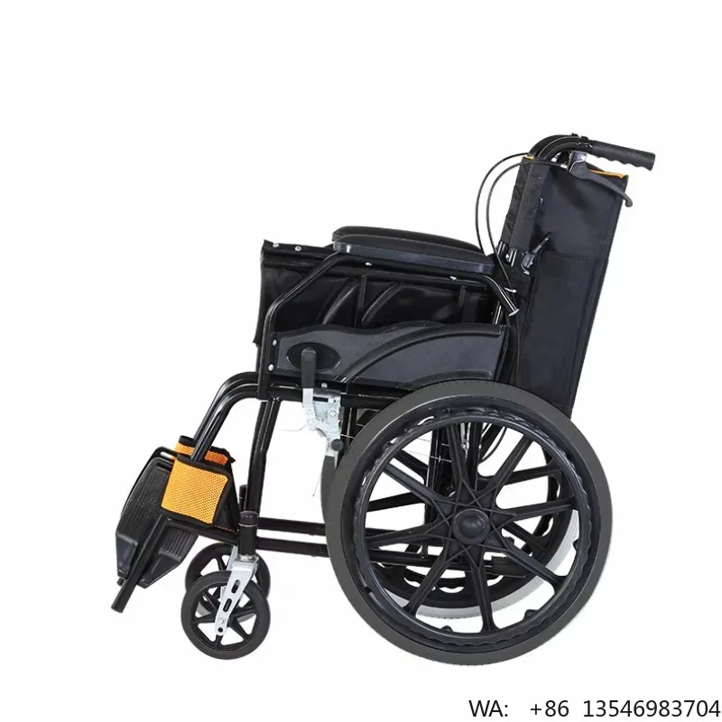 Silla de Ruedas Portátil con Asiento Acolchado, Totalmente Reclinable, Plegable y Ligera para Personas Mayores con Discapacidad o Parálisis