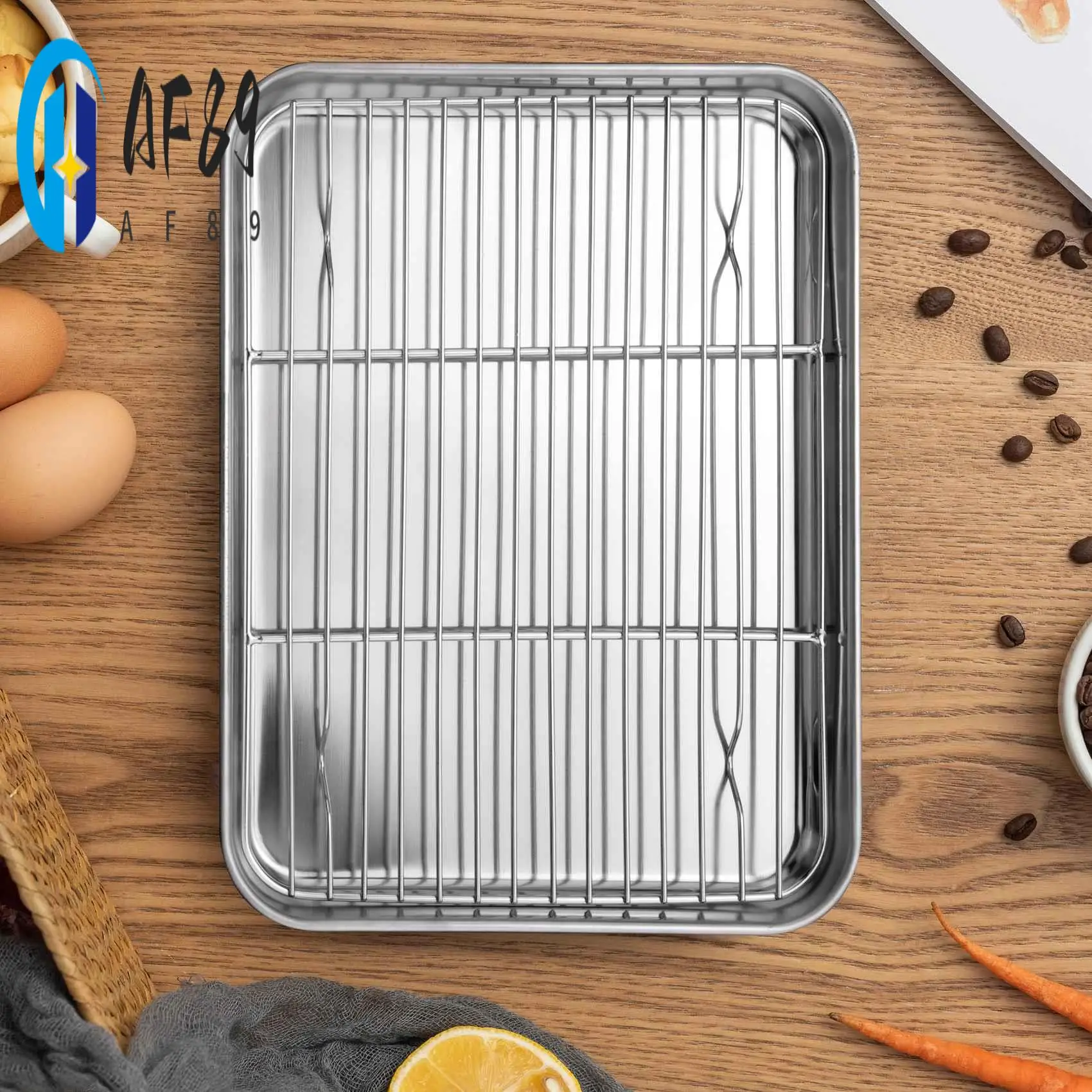 

AF89-Toaster Oven Tray And Rack Set, With Cooling Rack,Dishwasher Safe