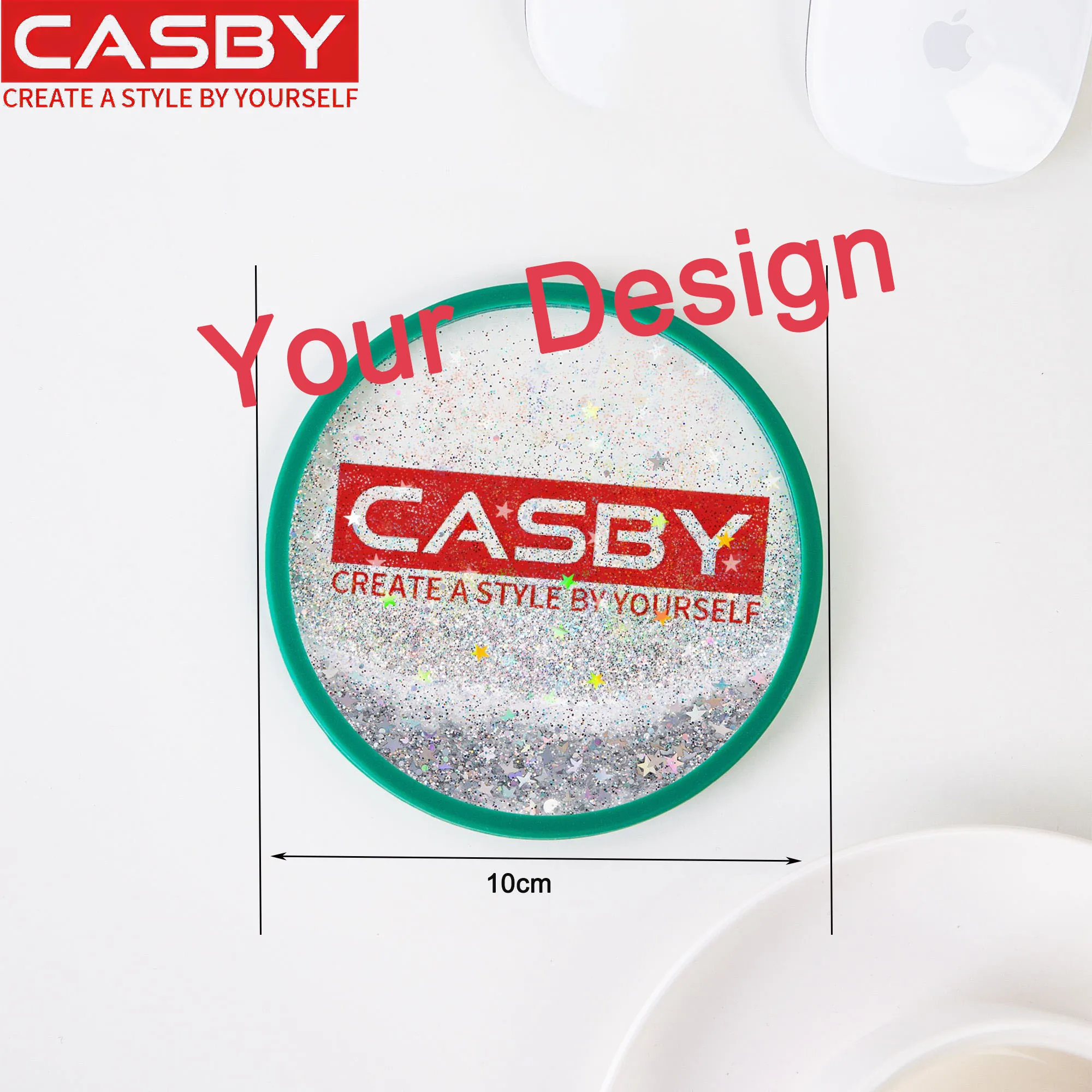 

6pcs Custom Acrylic Coaster Cartoon Shape Heat Insulation Anti Slip Insulation Mat Tea Coaster Placemat Free Design