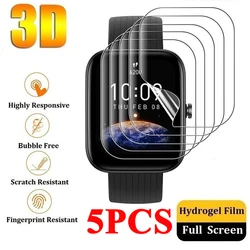 5Pcs For Xiaomi Huami Amazfit Bip 5 U BIT PACE S Lite GTS 2 3 2e GTS4 Mini POP Pro GTS 4 Screen Protector Full Coverage TPU Film