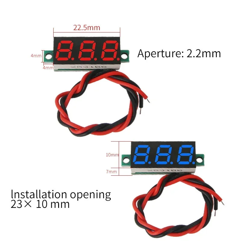 0.28 Inch DC LED Digital Voltmeter 0-100V Voltage Meter Auto Car Mobile Power Voltage Tester Detector 12V Red Green Blue Yellow