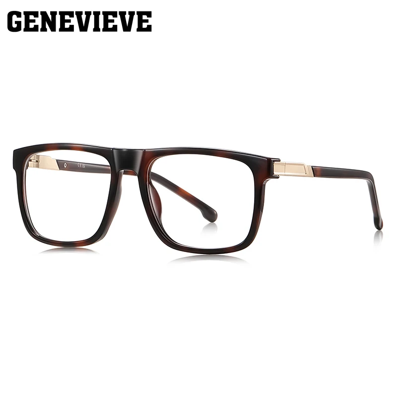 GENEVIEVE جديد إطار كبير تصميم مربع هندسي للرجال نظارات فوتوكروميك مضادة للضوء الأزرق وصفة طبية قابلة للتخصيص LS225 #6