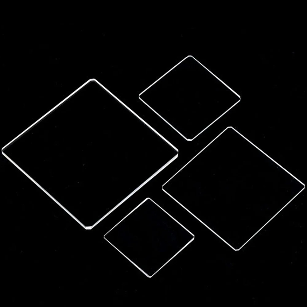 0.1mm 0.2mm 0.5mm Quartz Glass high-temperature resistant optics Plane Window Transparent Square Rectangular Scientific Research