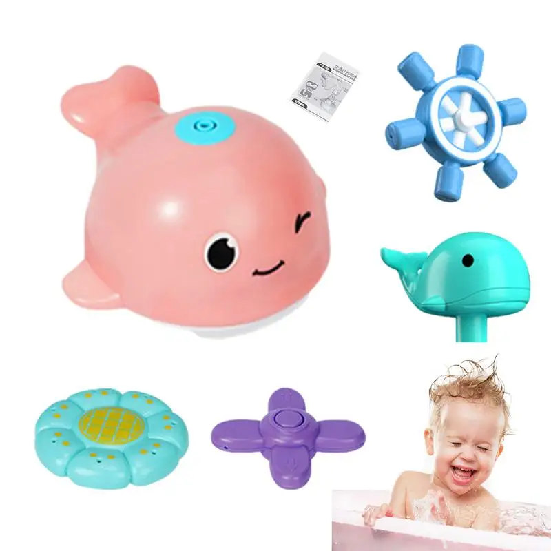 

Light Up Bath Toys Electronic Whale Shower Toy Children Cute Animal Toys Bathroom Cartoon Bath Toy For Swimming Pools Home