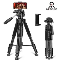 Q188 187cm/73in Tall Tripod Stand for Professional Camera Spotlight Telescope Binoculars 360° Rotatable Phone Holder for Video