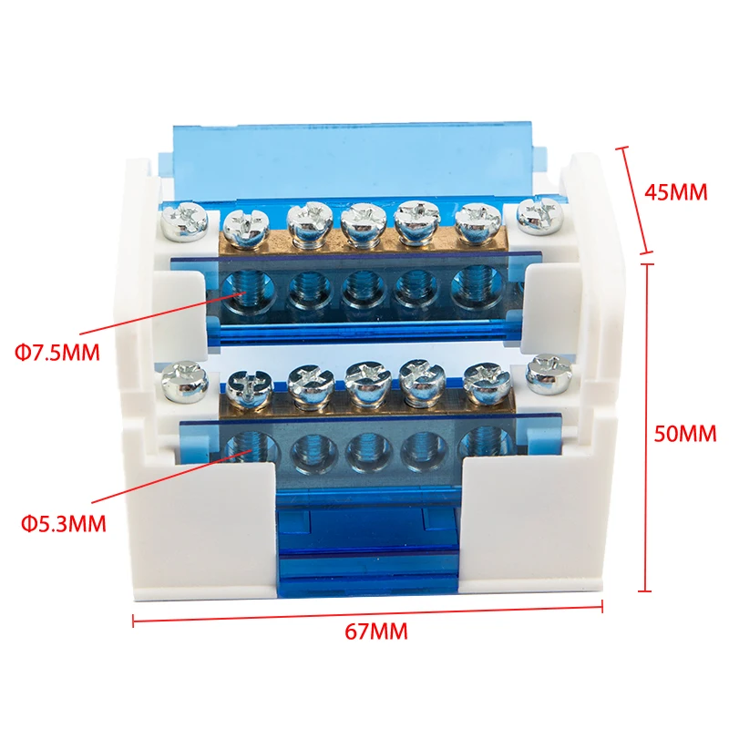 [PD]1Pc Din Rail Terminal Block WKH207 Power Distribution Box Modular Connection Block..