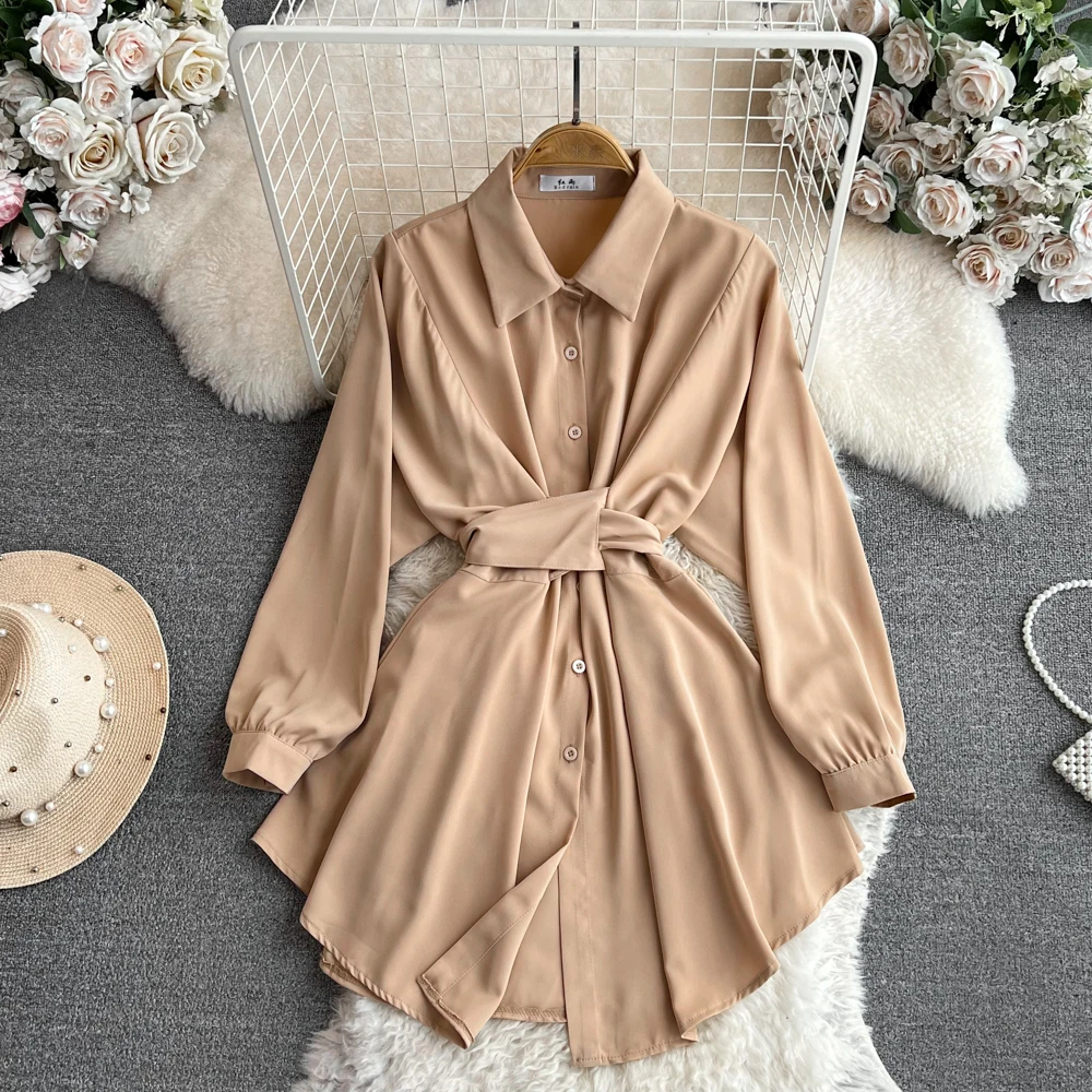 Autumn Women Elegant Casual Solid Shirts Tops Long Sleeve Vintage Party Birthday Blusas Female Chic Outerwear Blouses Clothes