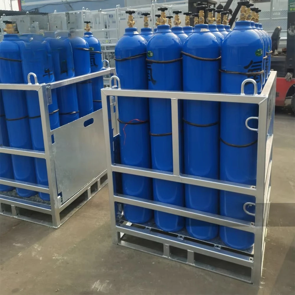Factory direct sales heavy duty steel propane cylinder pallet high pressure low weight transportation and storage solution