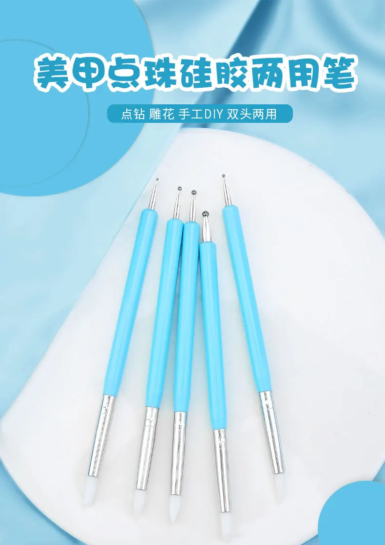 Ultraleichter Ton-Doppelkopf-Stift mit weicher Spitze, Gummi-Punktierstift für Keramik und Kunststoffmalerei – Detail 1