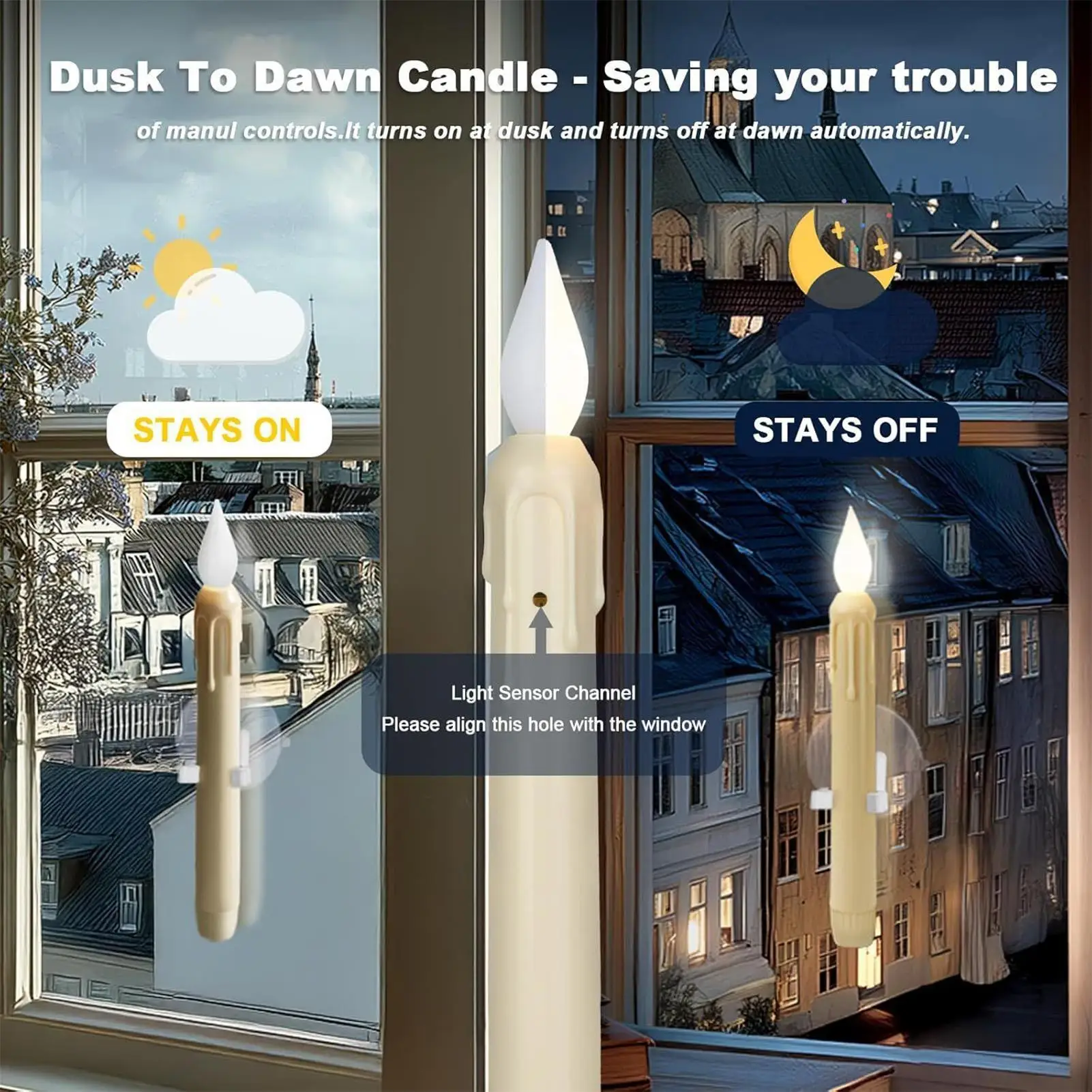 

4 шт. оконные свечи светодиодные оконные свечи от сумерения до рассвета с датчиком мерцающая беспламенная батарейная лампа с присоской