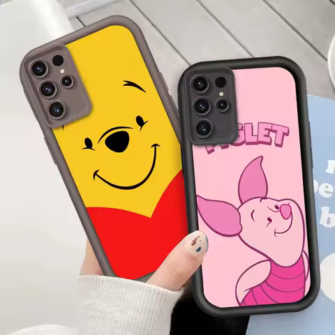 Winnie Bear Disney Cartoon For Samsung Note 20 S24 S23 S22 S21 S20 Ultra Plus FE A25 A23 A22 A15 A31 5G Eye Ladder Funda