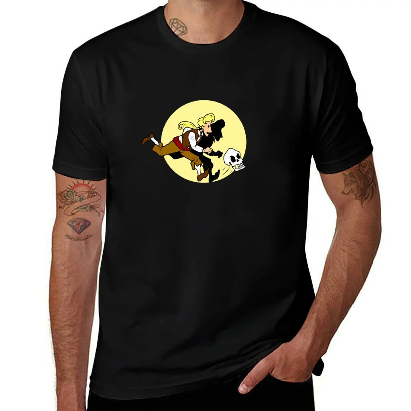 

The Adventures of Guybrush T-Shirt oversized t shirt oversizeds anime t shirts blacks Men's t-shirt
