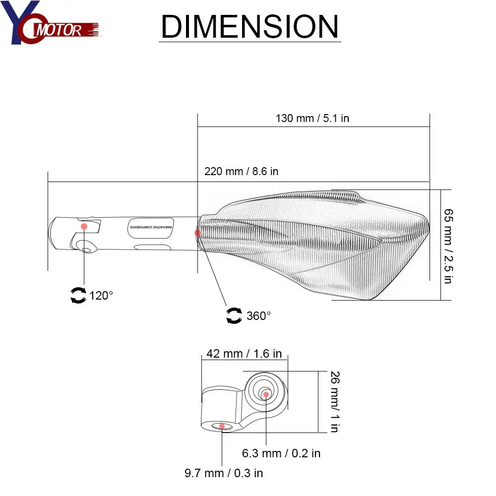 Universal Motorcycle Mirror Motocross Side Rearview Mirrors For 250XCFW 300 MXC 300XC 300 XCW 790ADVENTURE /R 890 Honda Kawasaki