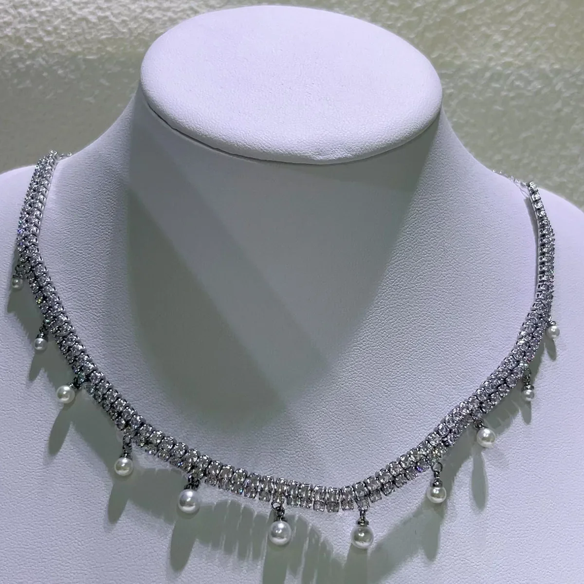 NONE Pearl Necklace Bracelet Earring Set White 4