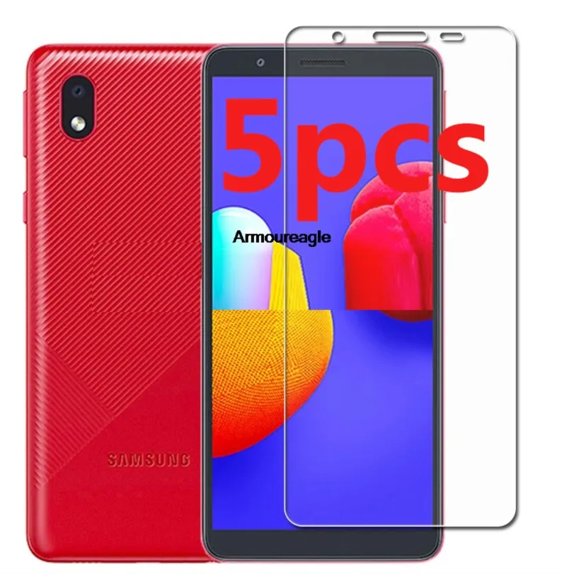 

5pcs tempered glass on for samsung galaxy a01 core sm-a013f screen protector for samsun galax a01core protective film clear case