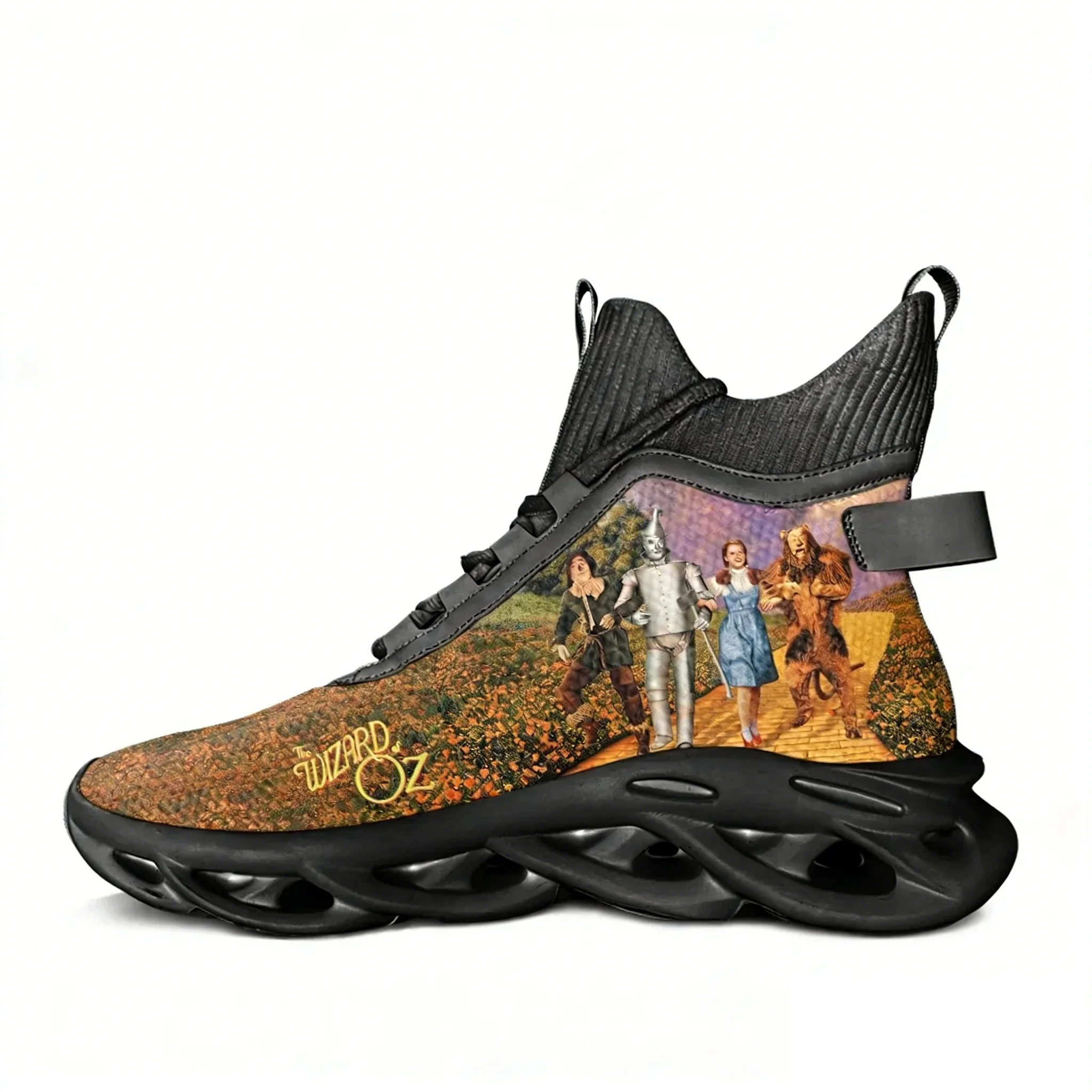 

Кроссовки The Wizard of Oz High Top Flats, мужские и женские спортивные кроссовки, модные кроссовки высокого качества, обувь на шнуровке из сетчатого материала, обувь на заказ