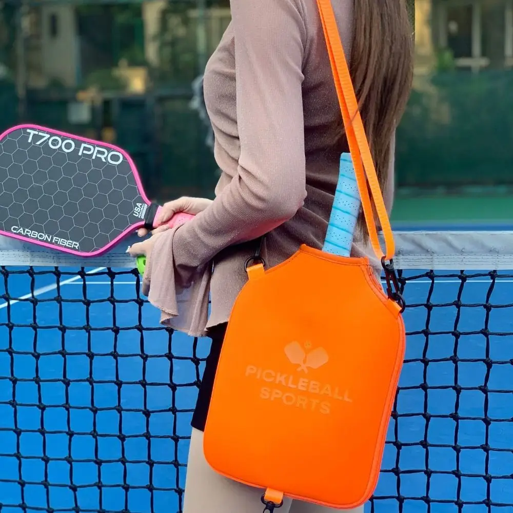 

Large Capacity Tennis Crossbody Bag Zipper Closure Waterproof Badminton Bag Professional Adjustable Strap Tennis Racket Bag