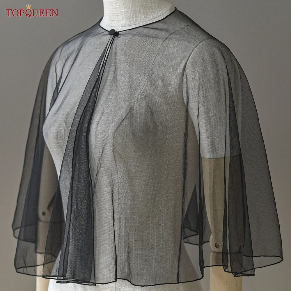 TOPCLS EEN-Robe d'été transparente en tulle noir, cardigan, pour patients Everak, chemisier de mariage, personnalisable, Vg89