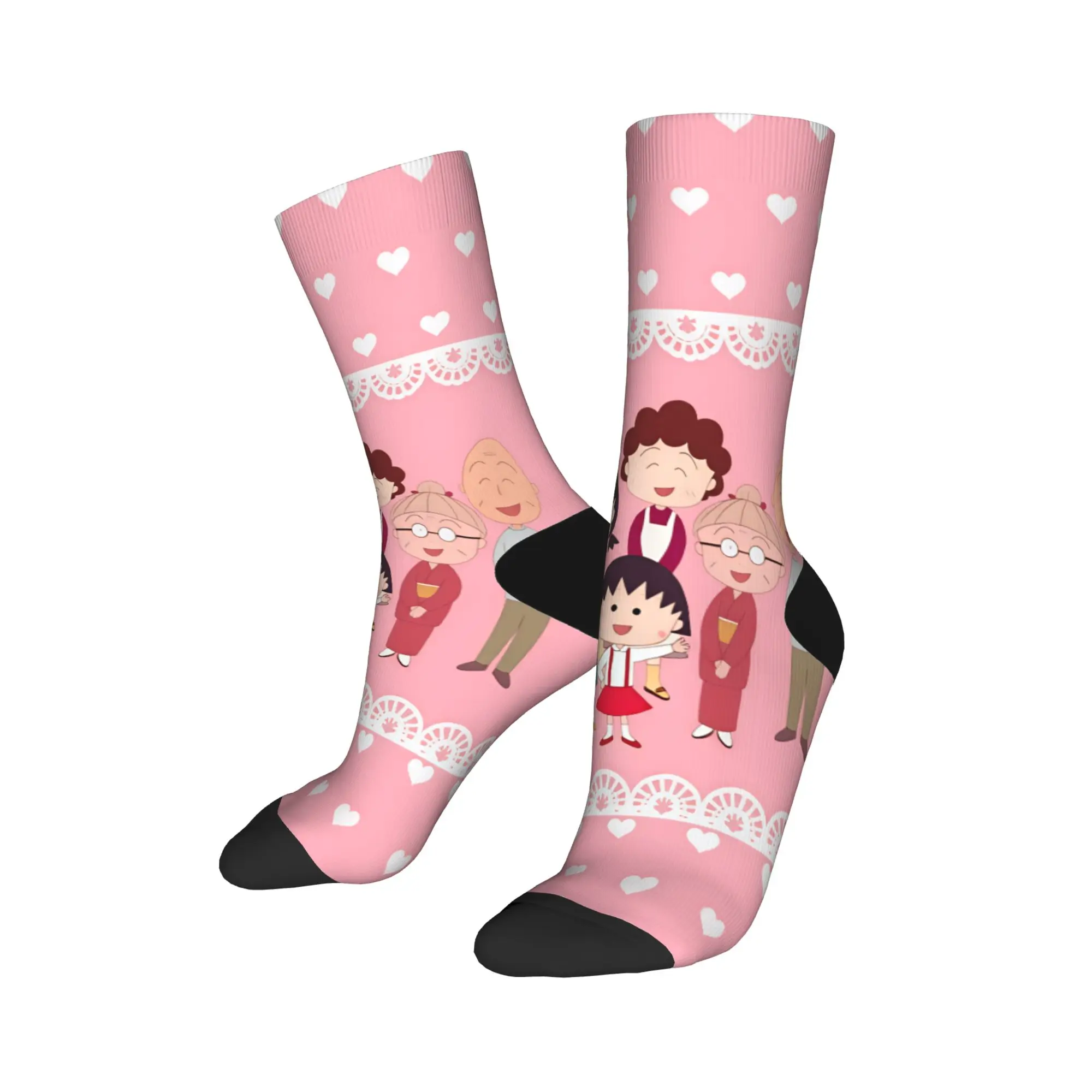 Chibi Maruko Chan Socks  Novelty Stockings Couple High Quality Outdoor Socks Spring Pattern Anti Slip Socks