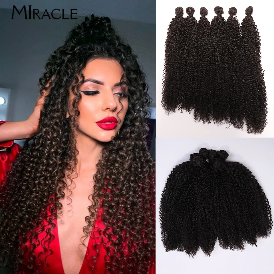 MILAGRE-Pacotes de cabelo sintético para mulheres, extensões de cabelo, peruca macia, cabelo castanho, 20 polegadas, 22 polegadas, 24 polegadas, 6