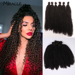 MILAGRE-Pacotes de cabelo sintético para mulheres, extensões de cabelo, peruca macia, cabelo castanho, 20 polegadas, 22 polegadas, 24 polegadas, 6 pçs/conjunto