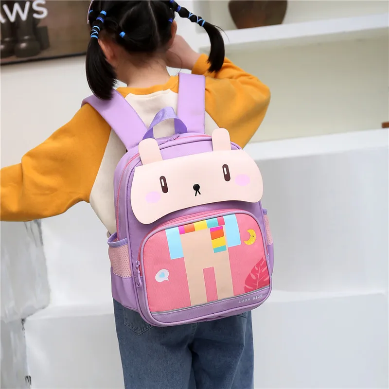 Children Cute Schoolbag Dinosaur Rabbit Backpacks In Kindergarten Boys Girls Kids Middle Large Class First Grade Pupils Backpack