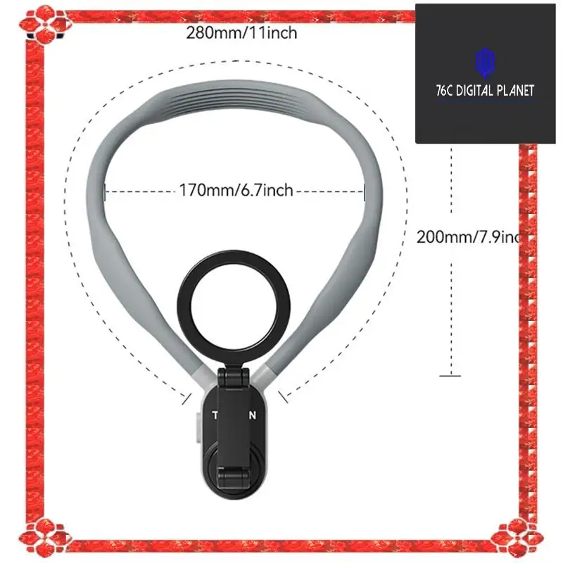 TELESIN Supporto magnetico per collo in silicone a sgancio rapido per accessori per parti di ricambio per smartphone