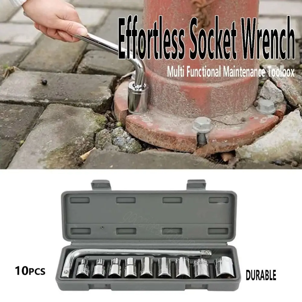 

8-21mm Range Socket Wrench Set 1/2" Drive Metric Size Socket Wrench Kit Portable Design Durable Construction Carbon Steel Tools