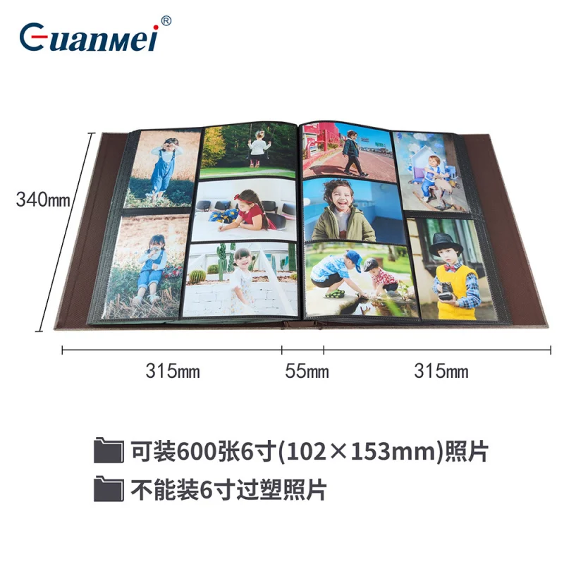 Customized. Guangmei Custom Linen Cover Photo Album A6 Photo Book PP High Transparency 9 Grid Card Storage Album