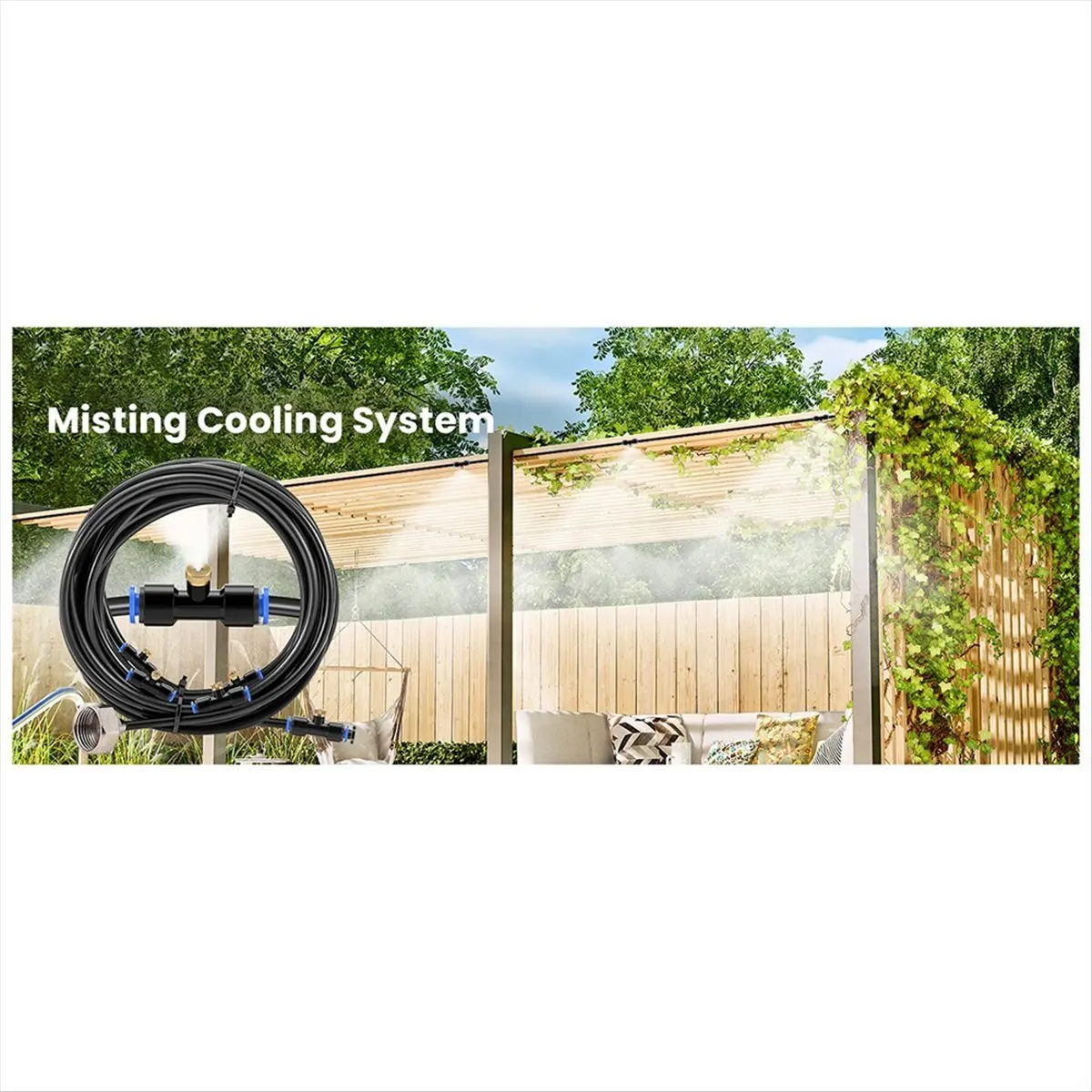 B17C 15M Tap Water Garden Set Low Pressure Mist System Villa Courtyard Cooling