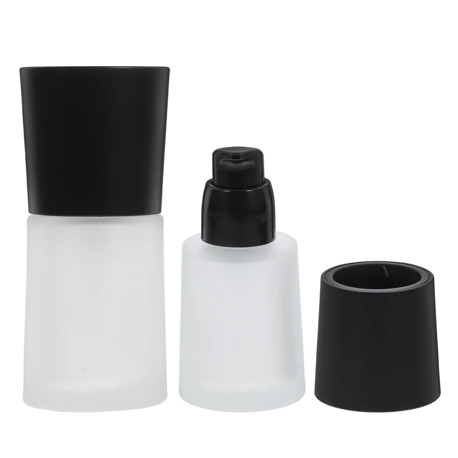 

2Pcs Foundation Pump Bottles Durable Refillable Lotion Containers Travel Cosmetics Storage Liquid Dispenser Pressing Type Bottle