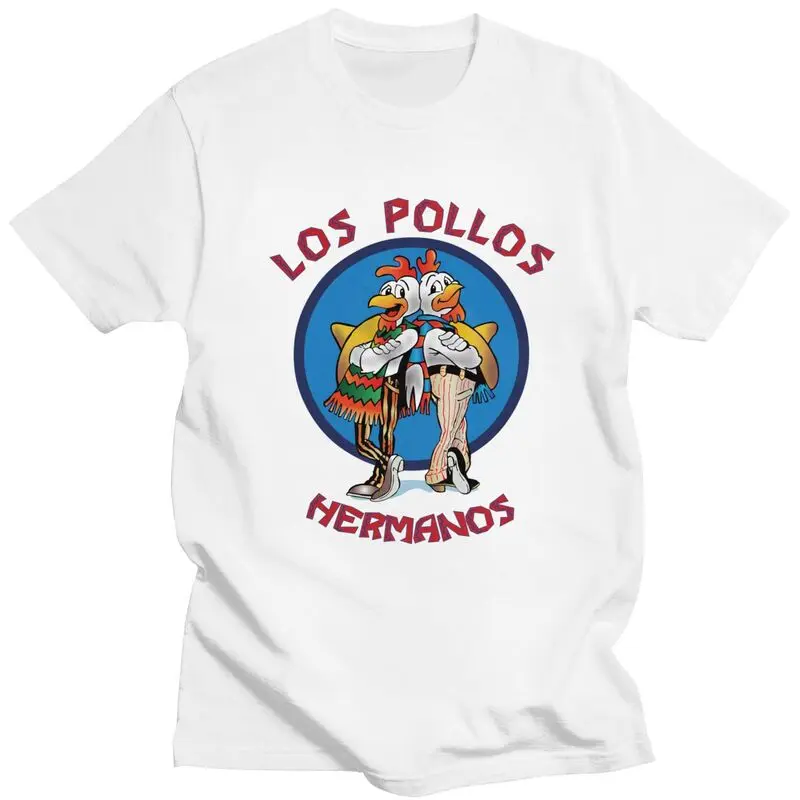 Custom Funny Los Pollos Hermanos T Shirt for Men Tshirt Tee Breaking Bad T-shirt Loose Fit
