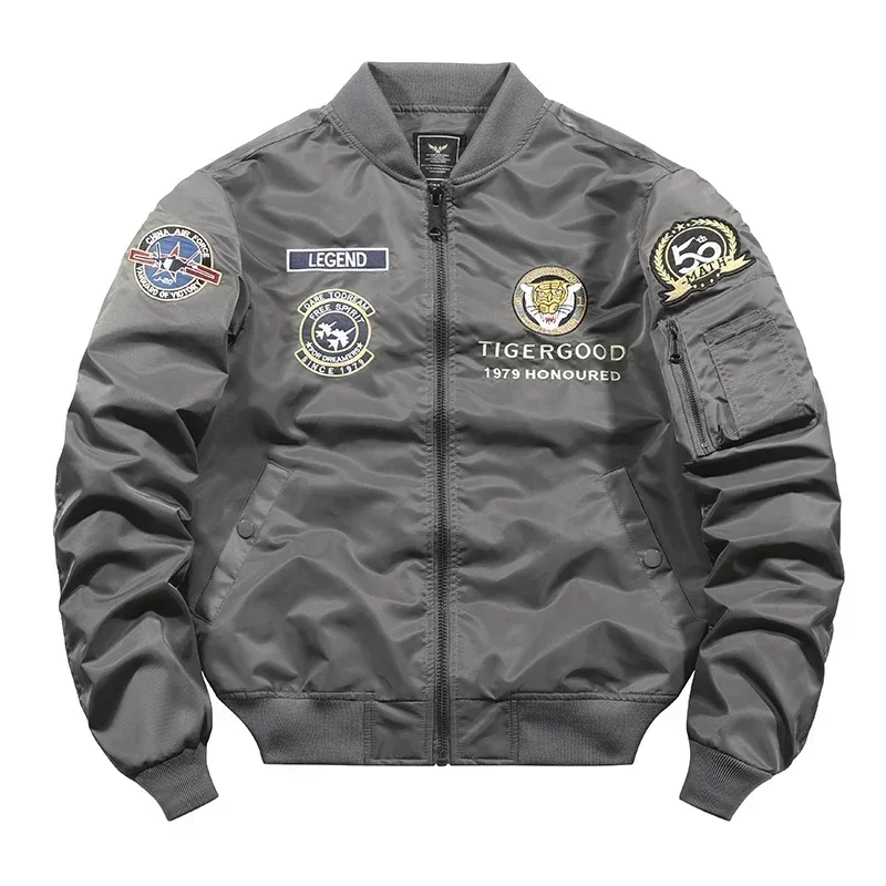 

Men's Jacket Spring and Autumn New Air Force Pilot Jacket Tiger Embroidery American Trendy Baseball Jacket Work Jacket Jackets