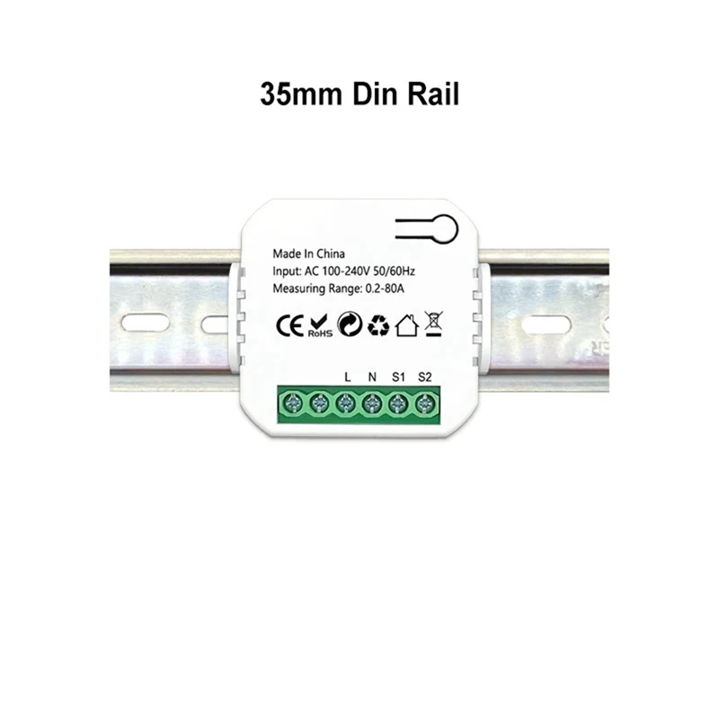 FULL-Tuya Smart Life Zigbee Energy Meter 80A With Current Transformer Clamp Kwh Power Monitor Electricity Statistics110v 240V
