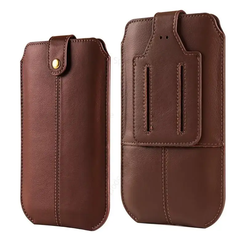 

Leather Phone Case For Samsung S23FE S24 Ultra Waist Bag Belt Loop Card Slot Holster Pouch For Galaxy S22 S20 S21 S10 S9 S24 S23