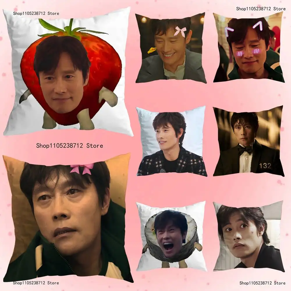 

Lee B-Byung Huns Pink Bow Pillow Case Plush Fabric Soft Pillowcase Double Sided Print Sofa Cushion Cover Throw