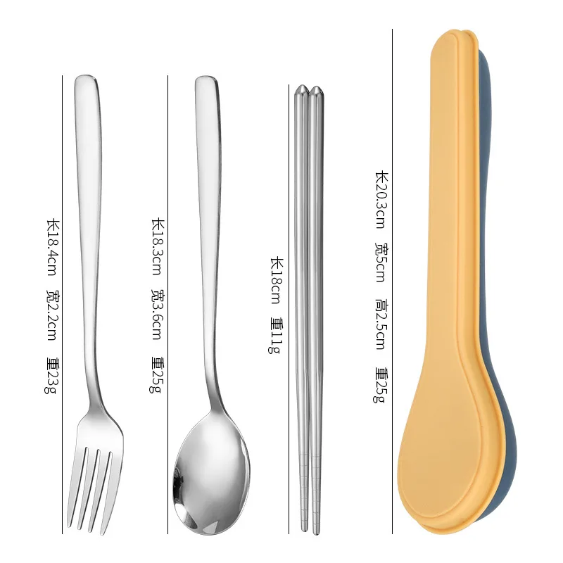 Cutlery Set with Storage Case Korean Style Portable Tableware Set Home School Kitchen Dinnerware Services Utensil Set Spoons view 5