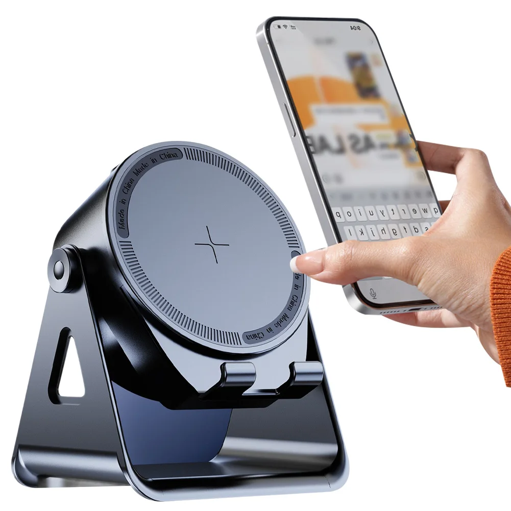 

Интеллектуальная настольная подставка для телефона для стола, кронштейн для мобильного телефона с беспроводным индукционным динамиком, вращающаяся RGB-подсветка 3в1